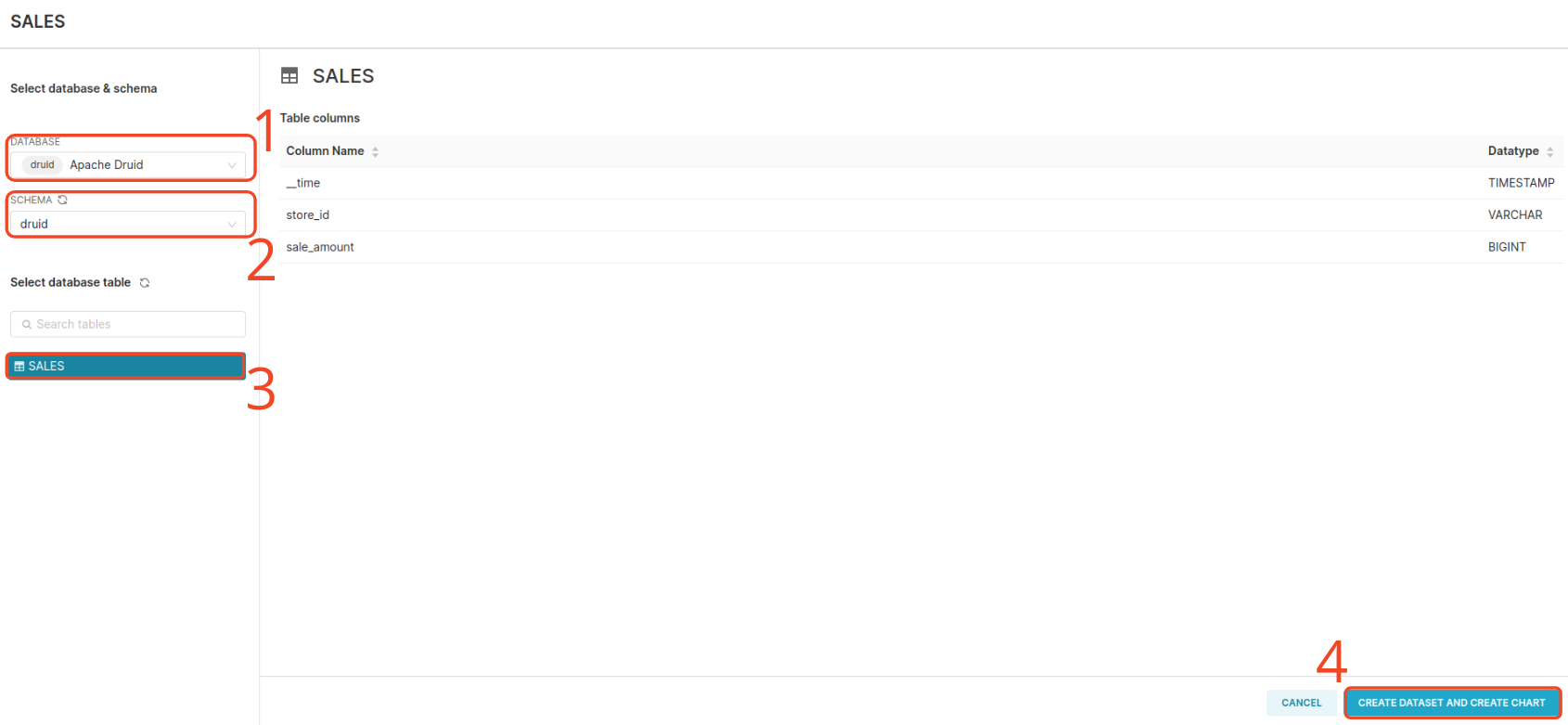 Create Superset Dataset