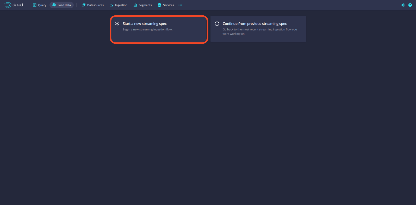 Building a Druid streaming spec