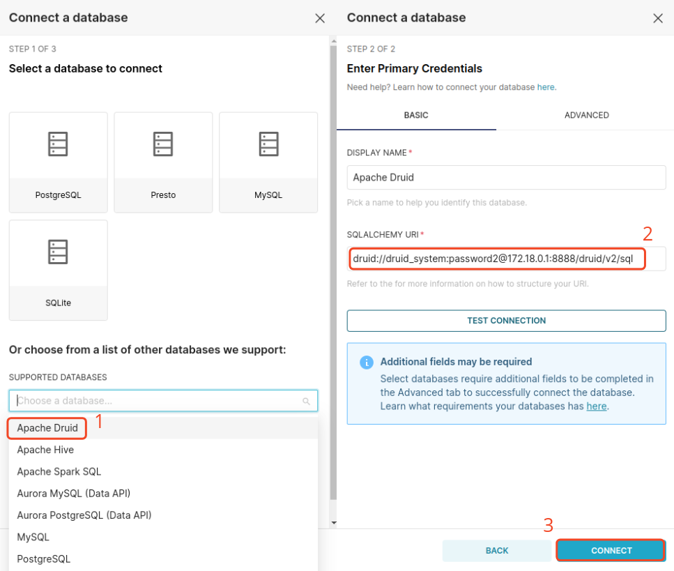 Connect Druid to Superset